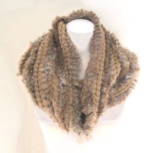 Knitted Rabbit Fur Tube Scarf